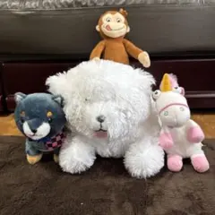 ぬいぐるみ まとめ売りもふもふクマ/ユニコーン/おさる/イヌかわいい4点セット！