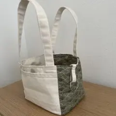 波模様と生成りのツートンバッグ