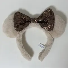 【美品】ディズニーカチューシャ ベージュ ブラウン ファー