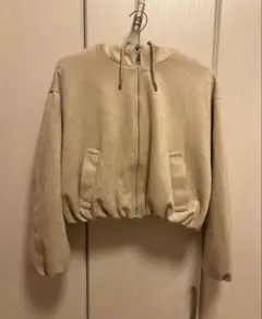 ZARA ザラ スエード風パーカー アイボリー(M)のサムネイル