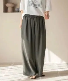 LOWRYS FARM ホップサックイージーパンツ チャコールグレー