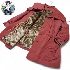 日本製 ペイズリー柄 スプリングコート 裏地総柄 昭和レトロ ステンカラー L