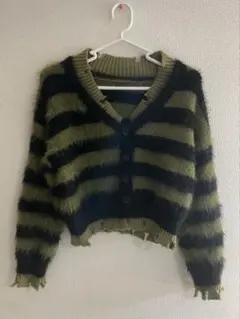 ストライプ y2k カーディガン 韓国