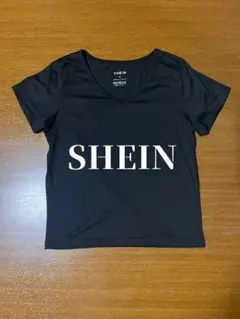 SHEIN 半袖Tシャツ ブラック 無地 Vネック ユニクロ ストリート 黒