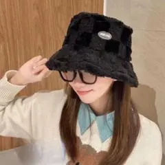 バケットハット　もこもこ　ファー　韓国　防寒　帽子　レディース　バケハ