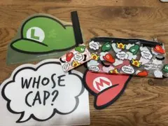 【新品】USJ マリオ ルイージWHOSE CAP? ポーチ クリアファイル