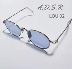 美品 希少 ブルーレンズ A.D.S.R. LOU 02 サングラス ラウンド