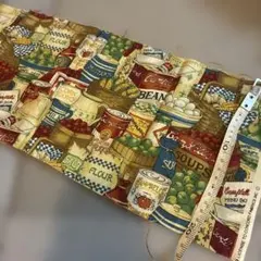 【レア・USAコットン】キャンベルスープ 生地 約20cm ヴィンテージ柄