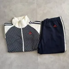 極美品 adidas アディダス トラックジャケット ジャージ ドット柄 水玉