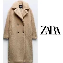 完売品ZARA エクストラロング フェイクボアコートテディベアコート Mのサムネイル