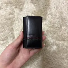 GUCCI ブラックレザー キーケース GGパターン - メルカリ