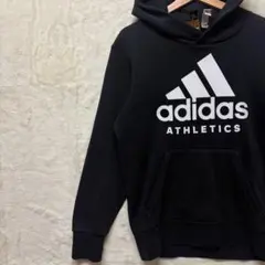 か*か様 adidas ブラック パーカー フード付き