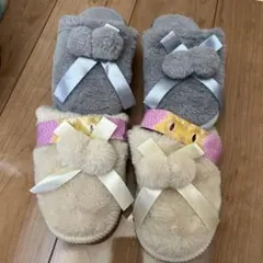フワフワリボン付きスリッパ