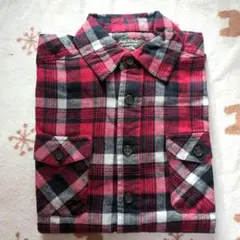 未着用 140cm チェックシャツ レッド