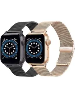 Apple Watch バンド　ステンレス留め金製ミラネーゼループベルト2本