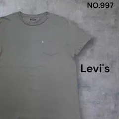 Levi's グレー Tシャツ 胸ポケット 無地 シンプル カジュアル