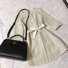 レベッカテイラー♡上品エレガントなツィードノーカラーコート♡サイズM