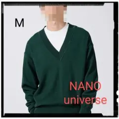 【美品】LB.03/コットンシルケット鹿の子ビッグVネックニット