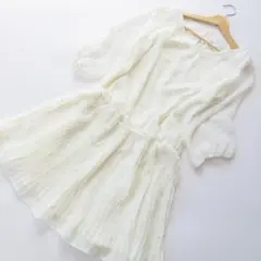 吉川ひなのさん着用！マーキュリーデュオ★ドット柄プリーツワンピース★F