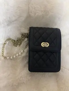 キルティングショルダーバッグ ブラック