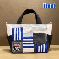 デニムリメイクバッグ【ハンドメイド　パッチワーク】