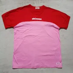 80s 90s Miki HOUSE ロゴ 半袖Tシャツ レッド ピンク Lのサムネイル