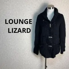 LOUNGE LIZARDラウンジリザード カーディガン黒　Mウール長袖　ニットのサムネイル