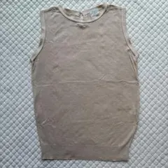 Ray BEAMSベージュ ノースリーブニット　コットン　カシミア