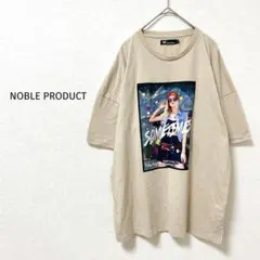 NOBLEPRODUCT　グラフィックTシャツ　フォトエンボスプリント　ガールズ