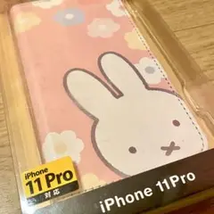 ミッフィー フラワー iPhone11Proブック型フリップケース ピンク