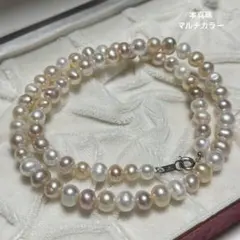 本真珠 最高品質大粒バロックパールネックレス 本真珠 オーロラ s925 