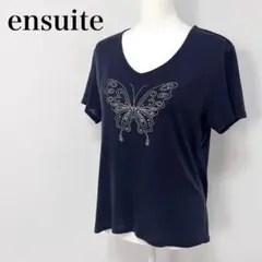 ▽ ensuite 半袖 トップス 蝶々 ストーン キラキラ 5 XLのサムネイル