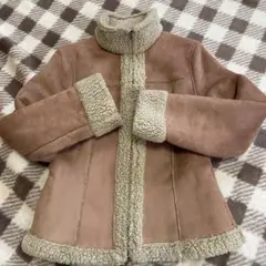 美品 フェイクレザー ボア ムートンあったか ジャケット ♪