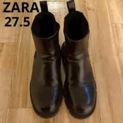 ZARA ザラ 黒 サイドゴアブーツ 厚底トラックソール EUR43 メンズ