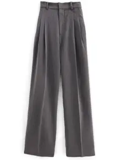GRL タックセンタープレスストレートワイドパンツ