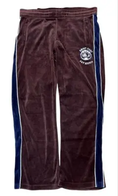 90s 00s t&c ワンポイントロゴ ベロア トラックパンツ ブラウン