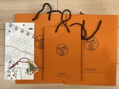 HERMES ショップ袋セット　ポストカード　チャーム　エルメス　ショッパー