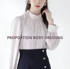 プロポーションボディドレッシング　スタンドカラーブラウス　ハイネック　ブラウス