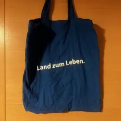 ブルー　青　トートバッグ　ロゴ　バッグ