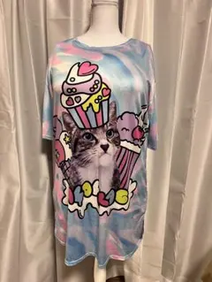 ACDC RAG 猫 カップケーキ柄 半袖Tシャツのサムネイル
