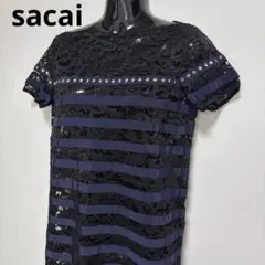 sacaiサカイレースドレススタッズ付きワンピースチュニックのサムネイル