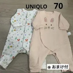 UNIQLO ベビー ロンパース 70 ※おまけオーバーオール付き