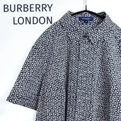 BURBERRY LONDON バーバーリー　半袖シャツ　花柄シャツ　モノトーン