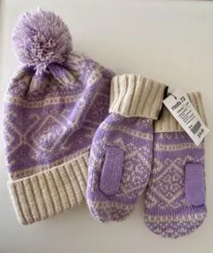 ★新品★ガールズ　ニット帽とミトンのセット カナダROOTS