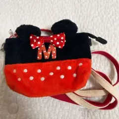 ミニーマウス　フリースポーチ　ミニショルダーバッグ
