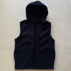 OLD UNIQLO フリース フード付きベスト ネイビー Sサイズ