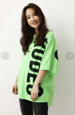 ロデオクラウンズ　W BIG LOGO Tシャツ ライトグリーン　Fのサムネイル