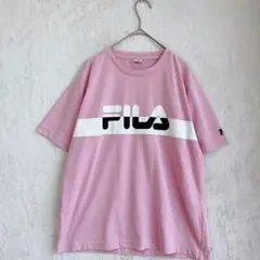 フィラ| グラフィックロゴ　Tシャツ【L】クルーネック　涼感　ピンク　ゆったりのサムネイル