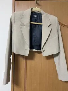 ZARA ベージュ クロップドジャケット EUR S