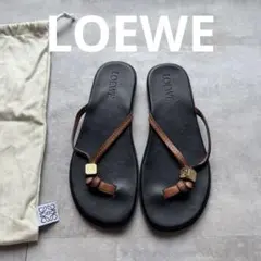 美品 LOEWE ロエベ ダイス トングサンダル レザー ブラック 37のサムネイル